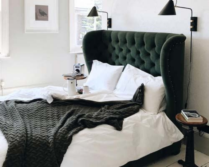 Customer Images: Rouen King  Low End Bed in Linwood Omega Velvet Moss