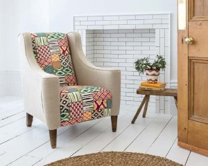 Sennen Chair in Lundy Linen & Muza Print