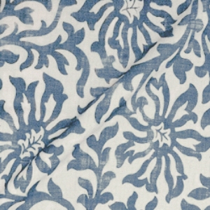 V&A Brompton Collection - Floral Scroll: Morning Blue