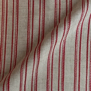 Hovingham Woven Linen Stripe: Red