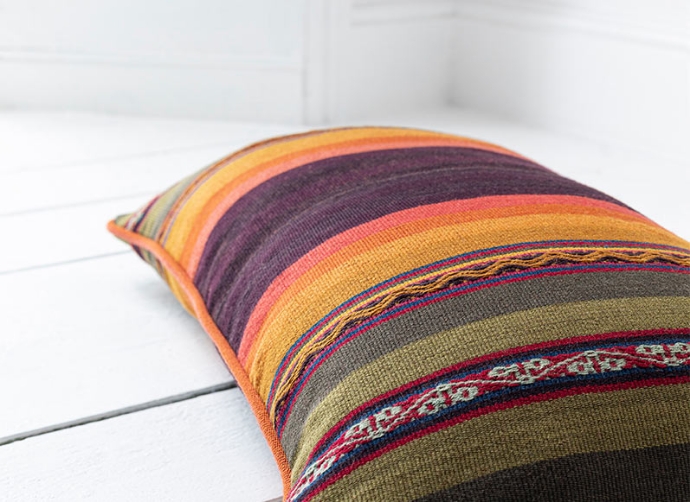 Peruvian Collection: Bolster Cushion in Fabric 11 Mahuaypampa Region Detail