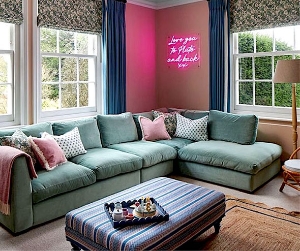 Wadenhoe Corner Sofa in Ross Aquavelvet Celadon