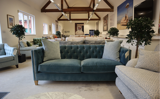 Take a virtual tour of our Hungerford sofa showroom