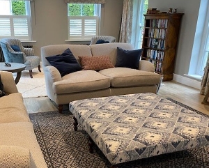 Kentwell 2.5 Seater Sofa in Ian Mankin Contour Collection Pillow Weave Bluestone