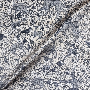 V&A Threads of India Opulent Velvets - Forest Creatures: Ink 