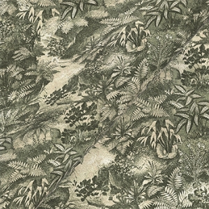 RHS Botanicals on Velvet - Ferns Toile: Forest