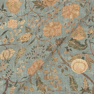 V&A Threads of India on Linen - Tree of Life: Mineral Blue
