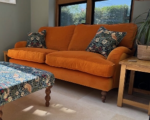 Alwinton 3 Seater Sofa in Omega lll Velvet Orange